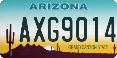 AZ license plate AXG9014