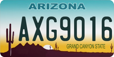 AZ license plate AXG9016