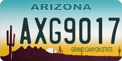 AZ license plate AXG9017