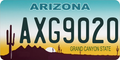 AZ license plate AXG9020