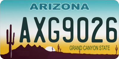AZ license plate AXG9026