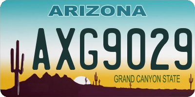 AZ license plate AXG9029