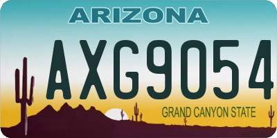AZ license plate AXG9054