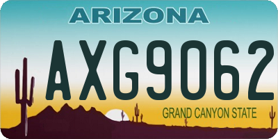 AZ license plate AXG9062