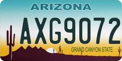 AZ license plate AXG9072