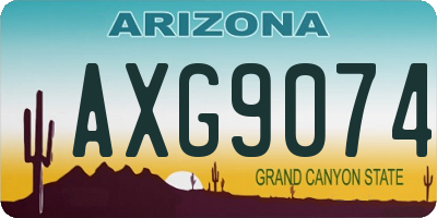 AZ license plate AXG9074