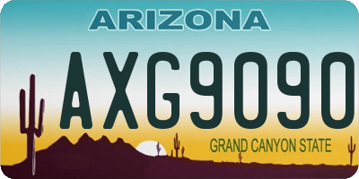 AZ license plate AXG9090