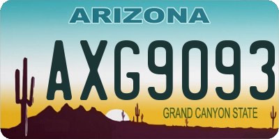 AZ license plate AXG9093