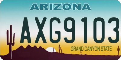 AZ license plate AXG9103