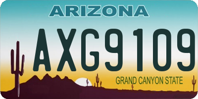 AZ license plate AXG9109