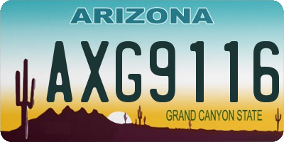 AZ license plate AXG9116