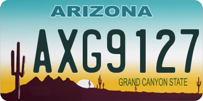 AZ license plate AXG9127