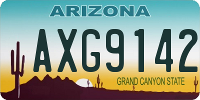 AZ license plate AXG9142