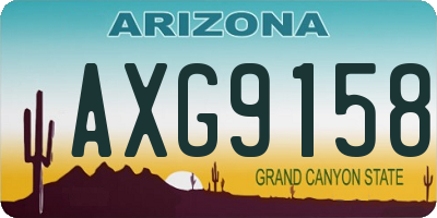 AZ license plate AXG9158