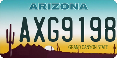 AZ license plate AXG9198
