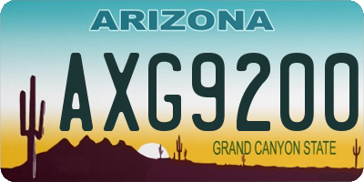 AZ license plate AXG9200
