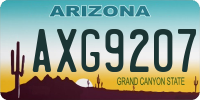 AZ license plate AXG9207