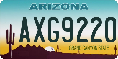 AZ license plate AXG9220