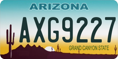 AZ license plate AXG9227