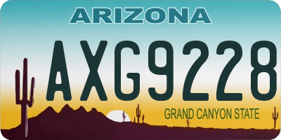 AZ license plate AXG9228
