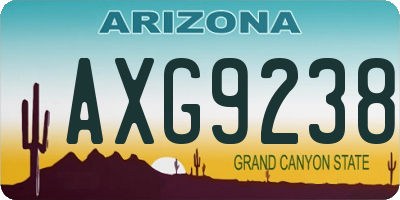 AZ license plate AXG9238