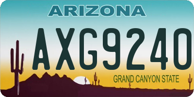 AZ license plate AXG9240