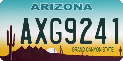 AZ license plate AXG9241