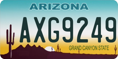 AZ license plate AXG9249