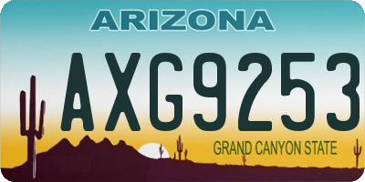 AZ license plate AXG9253