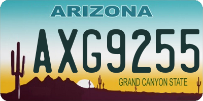 AZ license plate AXG9255