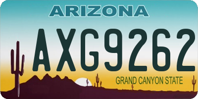 AZ license plate AXG9262