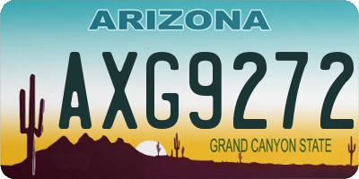 AZ license plate AXG9272