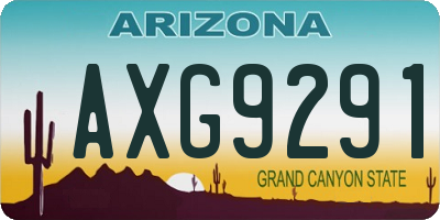 AZ license plate AXG9291
