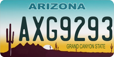 AZ license plate AXG9293