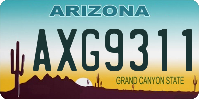 AZ license plate AXG9311