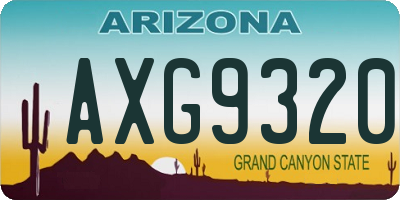 AZ license plate AXG9320