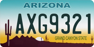 AZ license plate AXG9321
