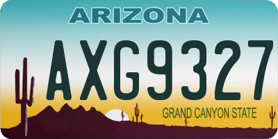 AZ license plate AXG9327