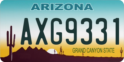 AZ license plate AXG9331