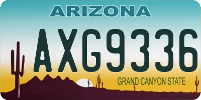 AZ license plate AXG9336