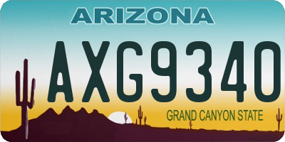 AZ license plate AXG9340