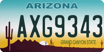 AZ license plate AXG9343