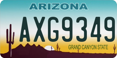 AZ license plate AXG9349