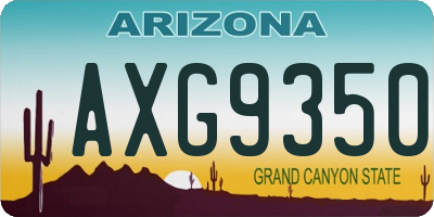 AZ license plate AXG9350