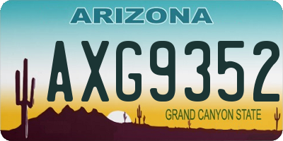 AZ license plate AXG9352