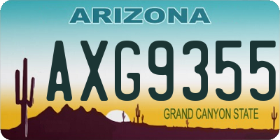 AZ license plate AXG9355