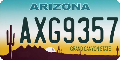AZ license plate AXG9357