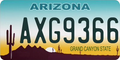 AZ license plate AXG9366