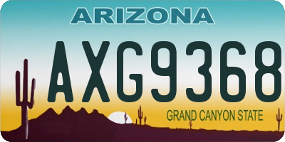AZ license plate AXG9368