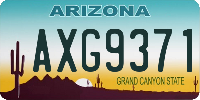 AZ license plate AXG9371
